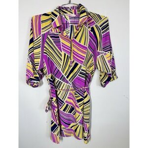 Alice&Trixie 100% Silk Liv Tie‎ Waist Shirt Dress Balloon Sleeves Size XS Resort